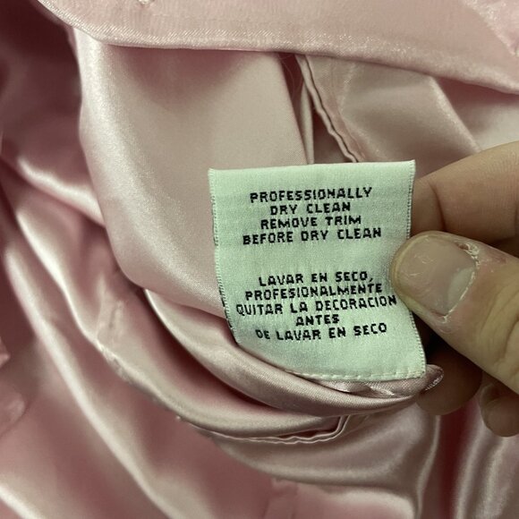 Chetta B Women Blouse Sheer Pink Ruffle Pleated Long Sleeve Polyester Size 6 NWT - Picture 7 of 10